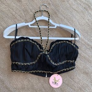 VORA Strapless Top With‎ Chain